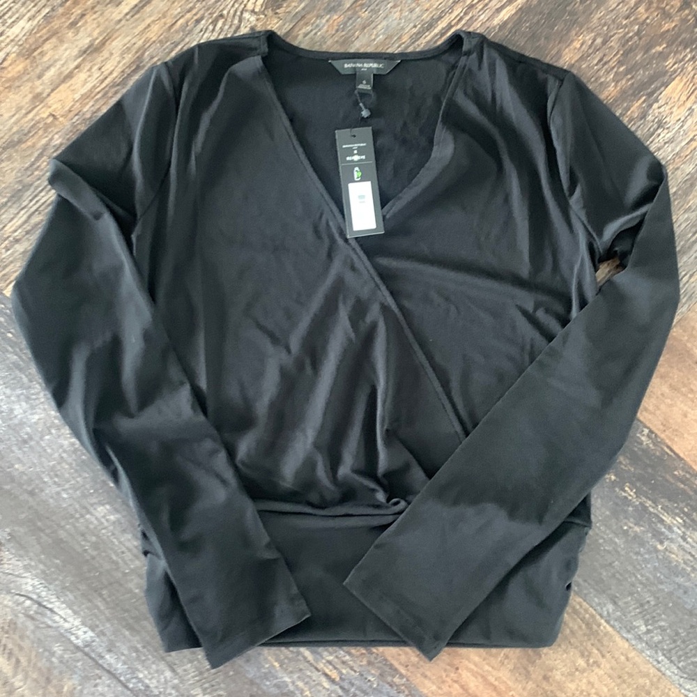 BANANA REPUBLIC CREPE WRAP WAIST TOP
